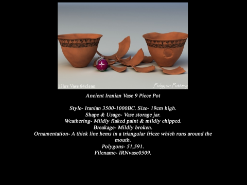 Iranian No Subjects Collection 9 Piece Pottery Model 3D