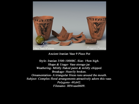 Iranian No Subjects Collection 9 Piece Pottery Model 3D