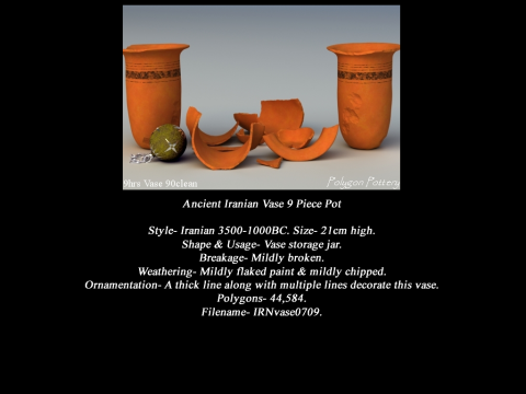 Iranian No Subjects Collection 9 Piece Pottery Model 3D