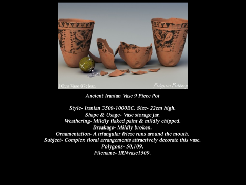 Iranian No Subjects Collection 9 Piece Pottery Model 3D