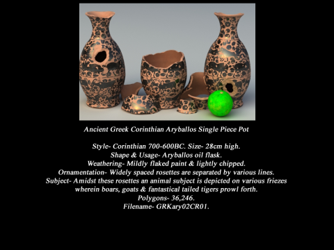 Greek Corinthian Various Subjects Collection Single Piece Pottery Model 3D