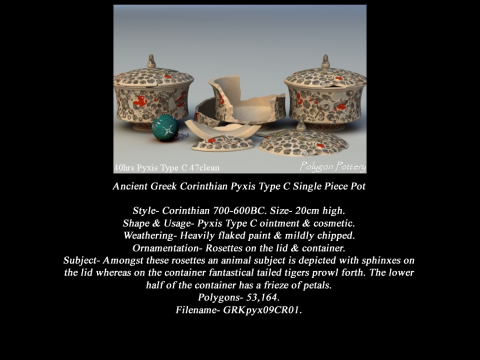 Greek Corinthian Various Subjects Collection Single Piece Pottery Model 3D