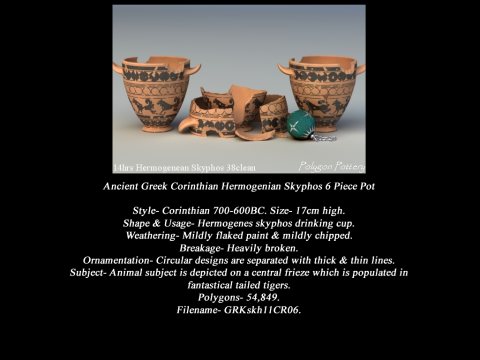 Greek Corinthian Various Subjects Collection 6 Piece Pottery Model 3D