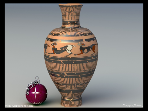 Greek Corinthian Various Subjects Collection 9 Piece Pottery 3D 模型