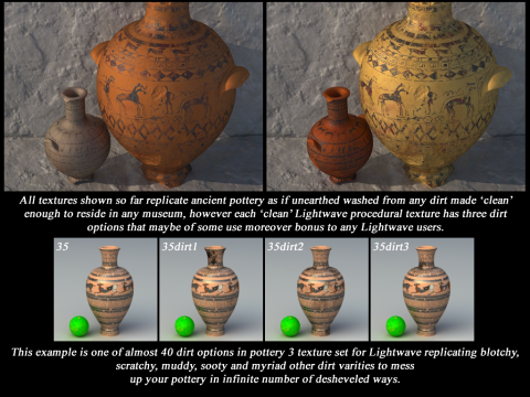Greek Corinthian Various Subjects Collection 9 Piece Pottery 3D 模型