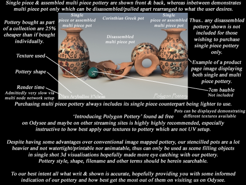 Greek Corinthian Various Subjects Collection 9 Piece Pottery 3D 模型