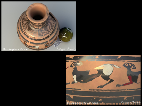 Greek Corinthian Various Subjects Collection 12 Piece Pottery Model 3D
