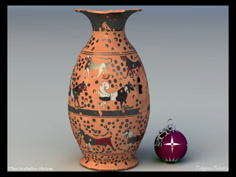 Greek Corinthian Various Subjects Collection 12 Piece Pottery 3D Model