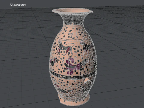 Greek Corinthian Various Subjects Collection 12 Piece Pottery 3D Model