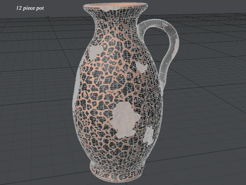 Greek Corinthian Various Subjects Collection 12 Piece Pottery 3D Model