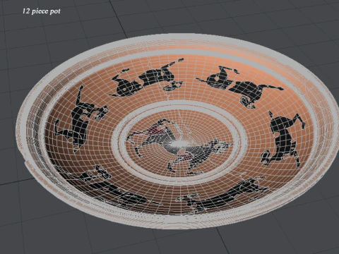 Greek Corinthian Various Subjects Collection 12 Piece Pottery 3D Model