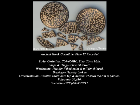 Greek Corinthian Various Subjects Collection 12 Piece Pottery 3D Model