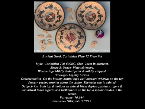 Greek Corinthian Various Subjects Collection 12 Piece Pottery 3D Model