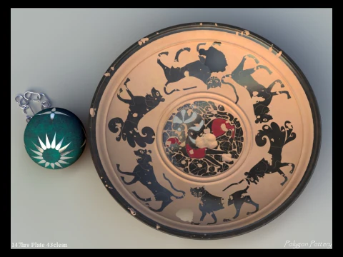 Greek Corinthian Various Subjects Collection 12 Piece Pottery 3D Model