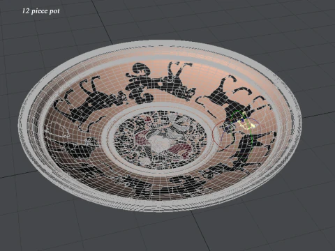 Greek Corinthian Various Subjects Collection 12 Piece Pottery 3D Model