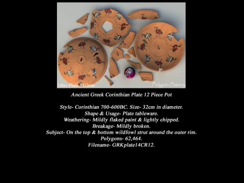 Greek Corinthian Various Subjects Collection 12 Piece Pottery 3D Model