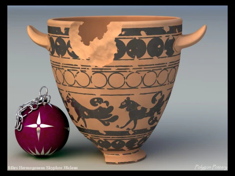 Greek Corinthian Various Subjects Collection 12 Piece Pottery 3D Model