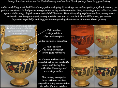 Greek Corinthian Various Subjects Collection 12 Piece Pottery 3D Model