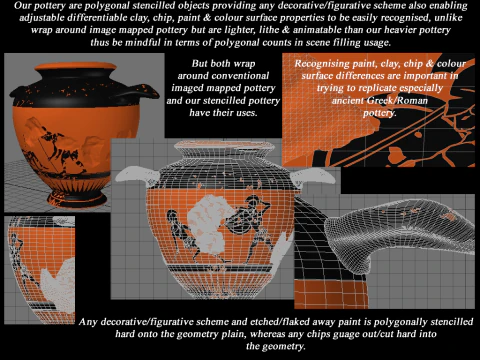 Greek Corinthian Various Subjects Collection 12 Piece Pottery 3D Model