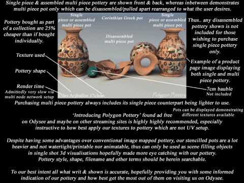 Greek Corinthian Various Subjects Collection 12 Piece Pottery 3D Model