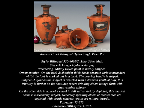 Greek Bilingual I Various Subjects Collection Single Piece Pottery Model 3D