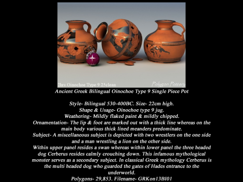 Greek Bilingual I Various Subjects Collection Single Piece Pottery Model 3D