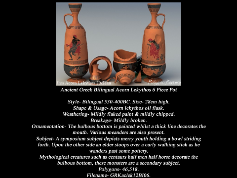 Greek Bilingual Various Subjects Collection I 6 Piece Pottery 3D Model
