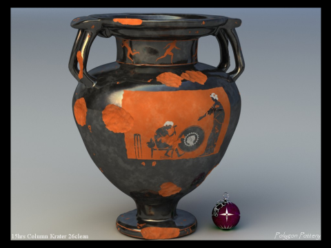 Greek Bilingual Various Subjects Collection I 6 Piece Pottery 3D Model