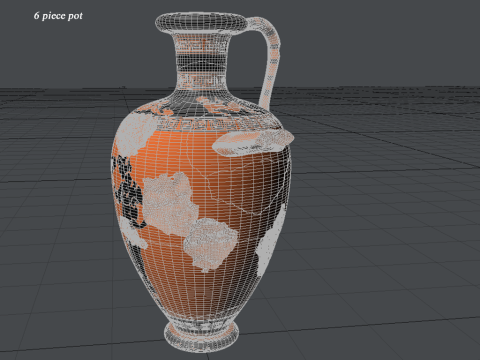 Greek Bilingual Various Subjects Collection I 6 Piece Pottery 3D Model