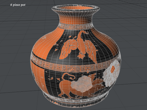 Greek Bilingual Various Subjects Collection I 6 Piece Pottery 3D Model