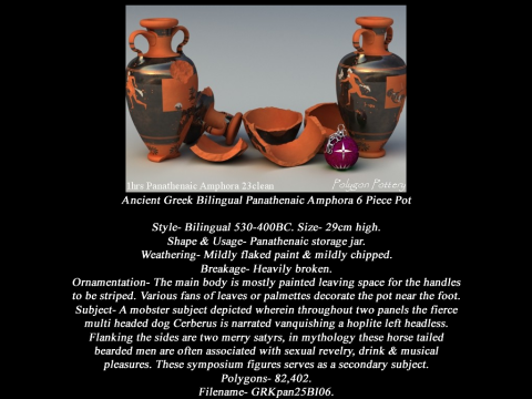 Greek Bilingual Various Subjects Collection I 6 Piece Pottery 3D Model