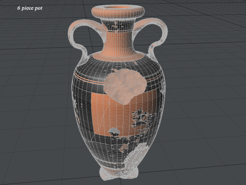 Greek Bilingual Various Subjects Collection I 6 Piece Pottery 3D Model