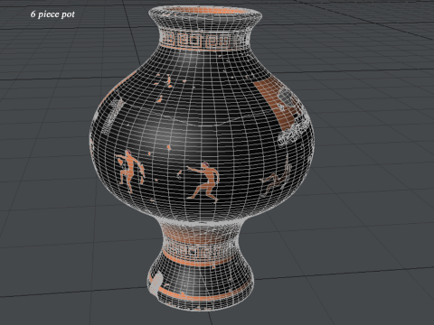 Greek Bilingual Various Subjects Collection I 6 Piece Pottery 3D Model