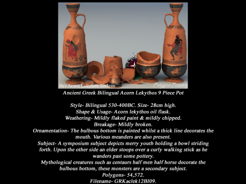 Greek Bilingual Various Subjects Collection I 9 Piece Pottery Modelo 3D