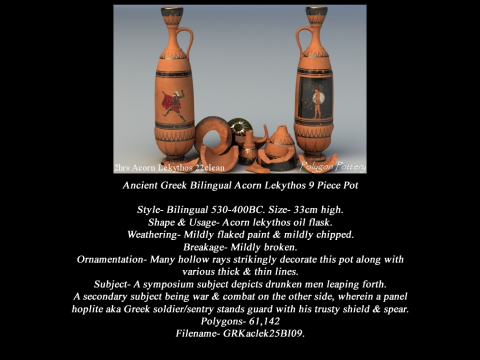 Greek Bilingual Various Subjects Collection I 9 Piece Pottery Modelo 3D