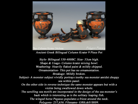 Greek Bilingual Various Subjects Collection I 9 Piece Pottery Modelo 3D