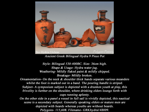 Greek Bilingual Various Subjects Collection I 9 Piece Pottery Modelo 3D