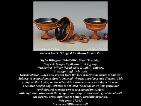 Greek Bilingual Various Subjects Collection I 9 Piece Pottery Modelo 3D