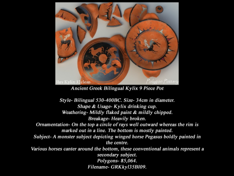 Greek Bilingual Various Subjects Collection I 9 Piece Pottery Modelo 3D