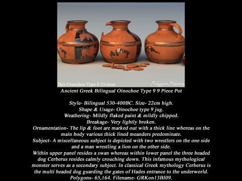 Greek Bilingual Various Subjects Collection I 9 Piece Pottery Modelo 3D