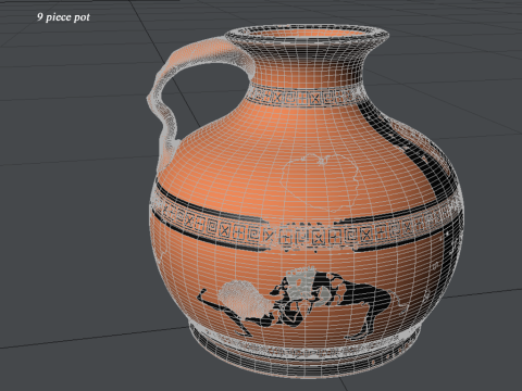 Greek Bilingual Various Subjects Collection I 9 Piece Pottery Modelo 3D