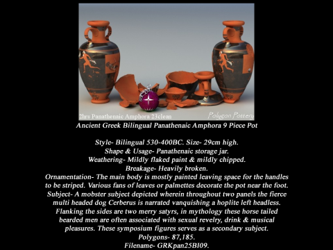 Greek Bilingual Various Subjects Collection I 9 Piece Pottery Modelo 3D