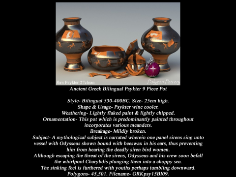 Greek Bilingual Various Subjects Collection I 9 Piece Pottery Modelo 3D