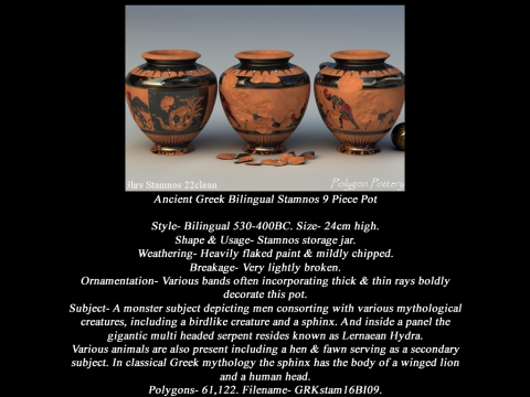 Greek Bilingual Various Subjects Collection I 9 Piece Pottery Modelo 3D