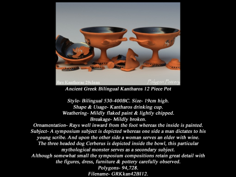 Greek Bilingual Various Subjects Collection I 12 Piece Pottery Model 3D