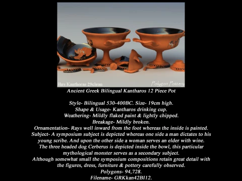Greek Bilingual Various Subjects Collection I 12 Piece Pottery 3D Model