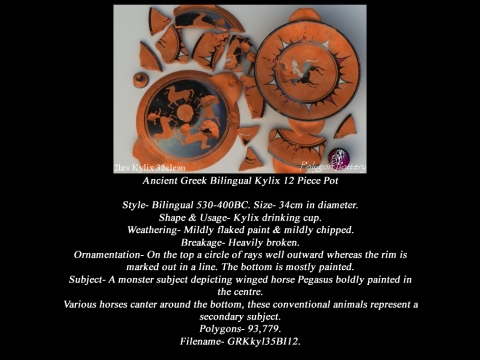 Greek Bilingual Various Subjects Collection I 12 Piece Pottery Model 3D