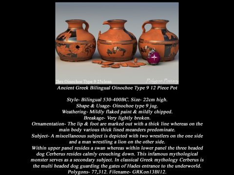 Greek Bilingual Various Subjects Collection I 12 Piece Pottery Model 3D