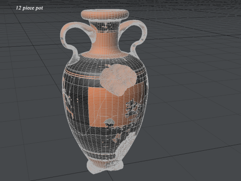 Greek Bilingual Various Subjects Collection I 12 Piece Pottery Model 3D