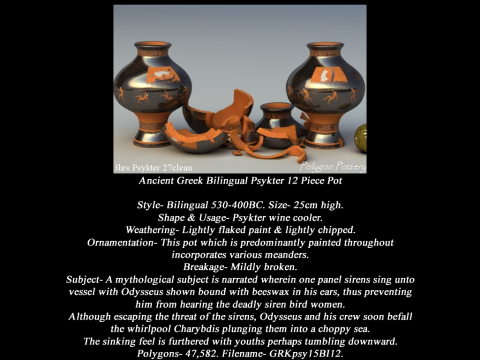 Greek Bilingual Various Subjects Collection I 12 Piece Pottery Model 3D